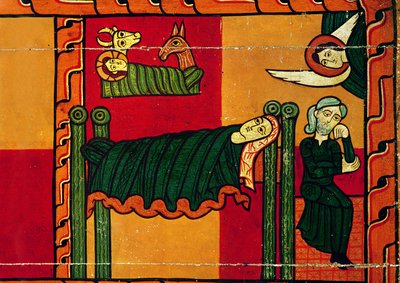 The Nativity, side panel from an altarpiece, Catalan by Spanish School